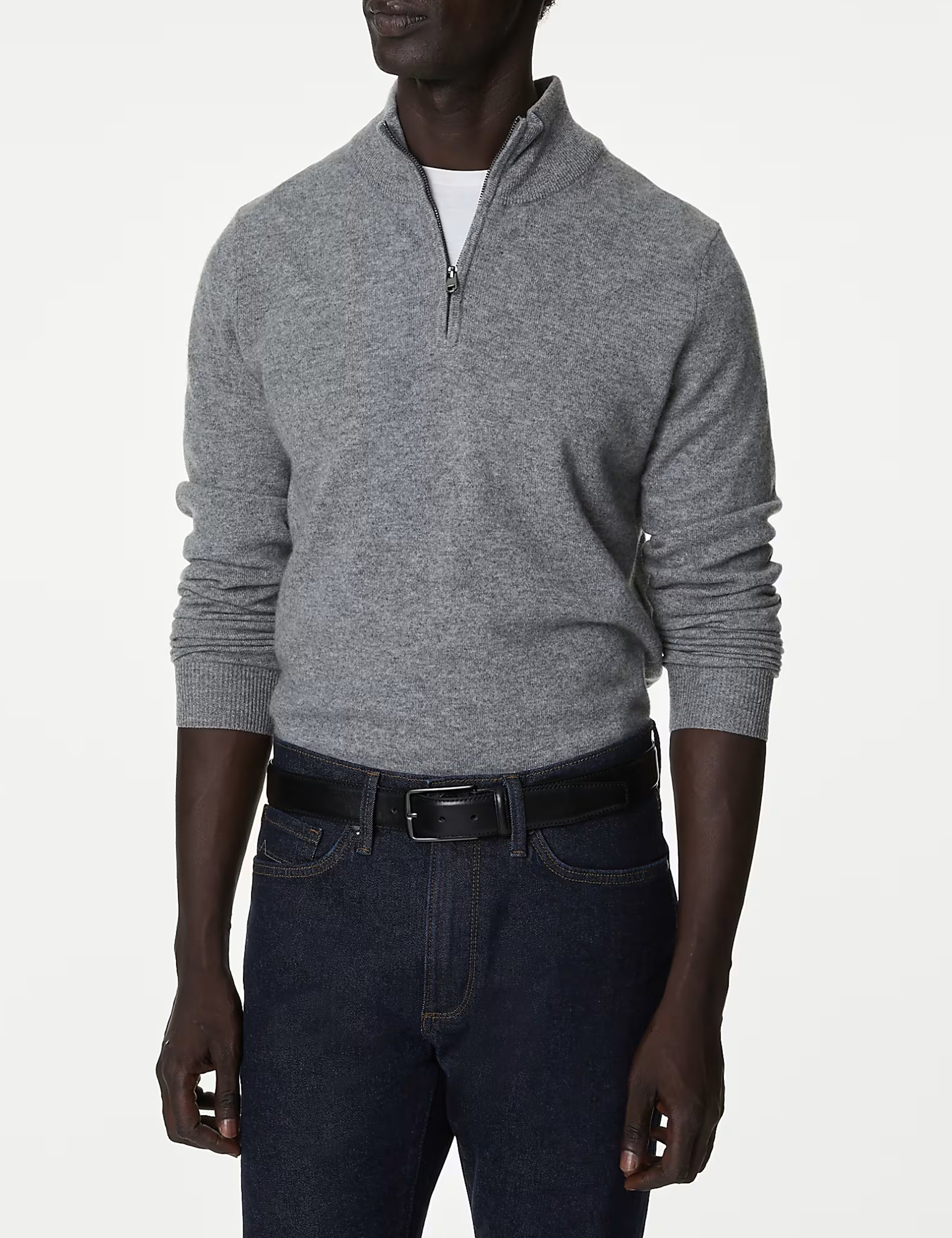 Pure Cashmere Half Zip Jumper