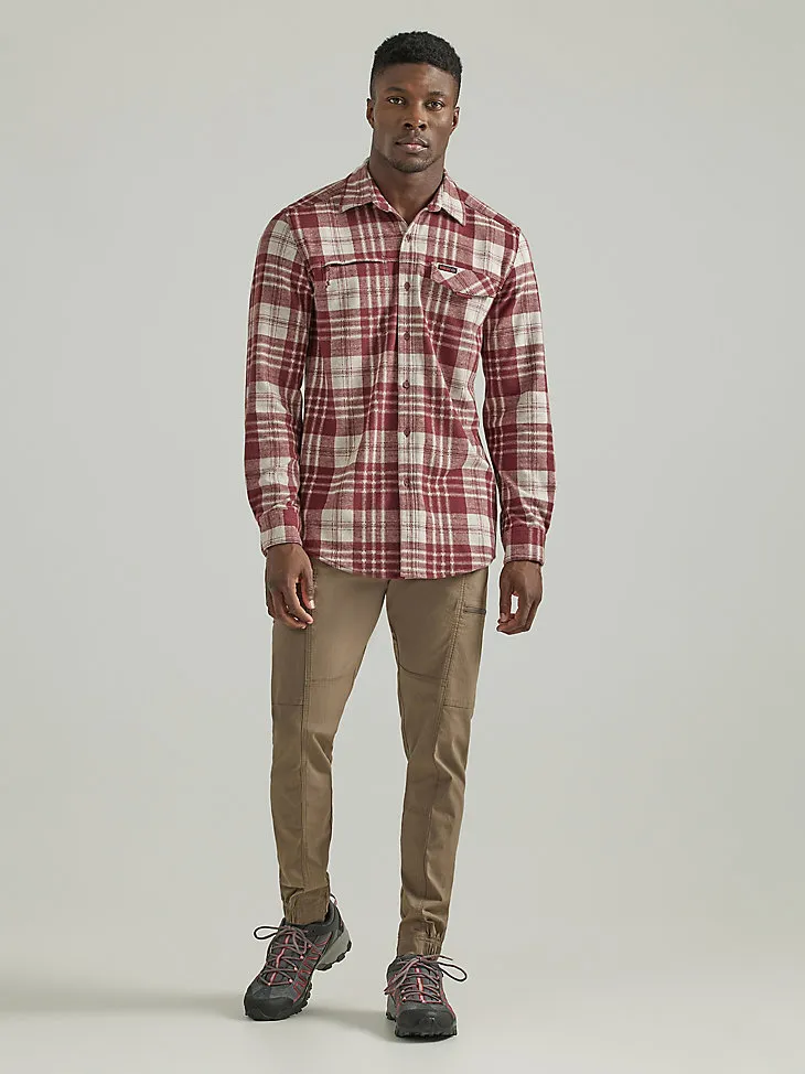 ATG BY WRANGLER™ MEN'S CAMPSITE PLAID SHIRT IN MAHOGANY