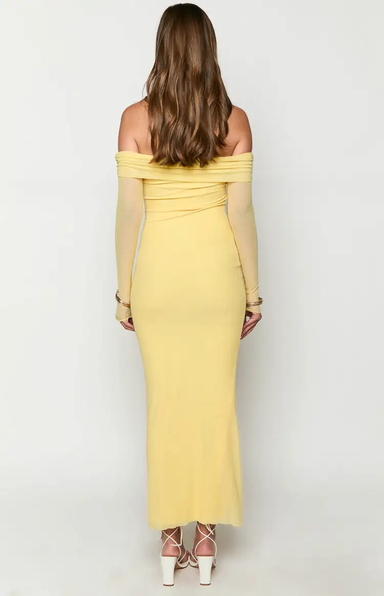 Coraline Yellow Long Sleeve Maxi Dress