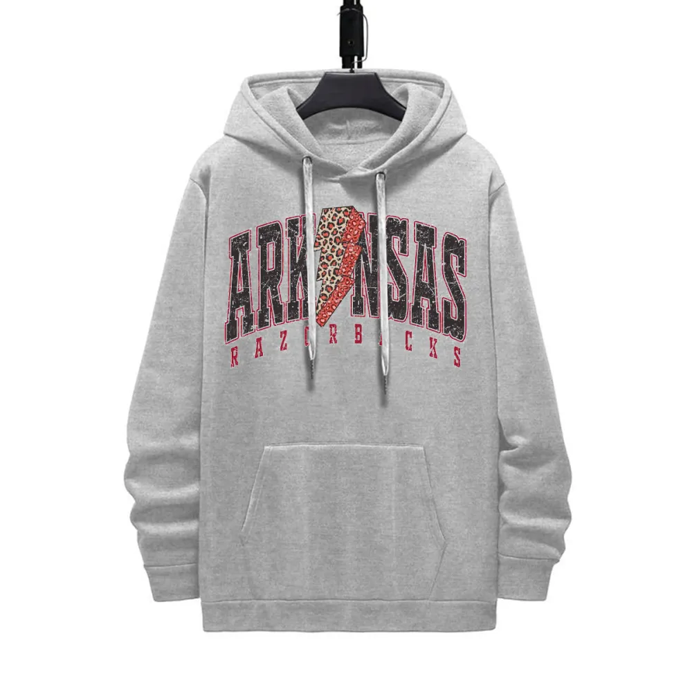 Retro Distressed Print Hoodie