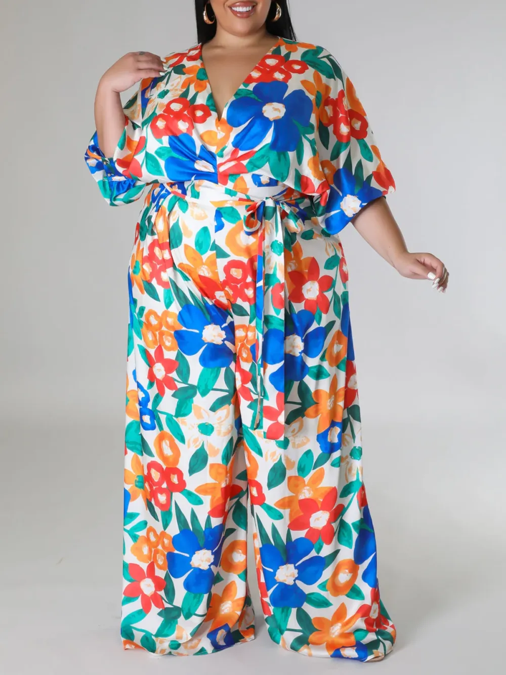 Plus-Size Fashion Printed Jumpsuit For Women