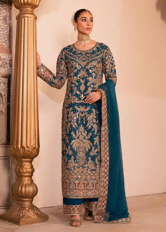 Nisha 3PCS  EMBROIDERED SUITS