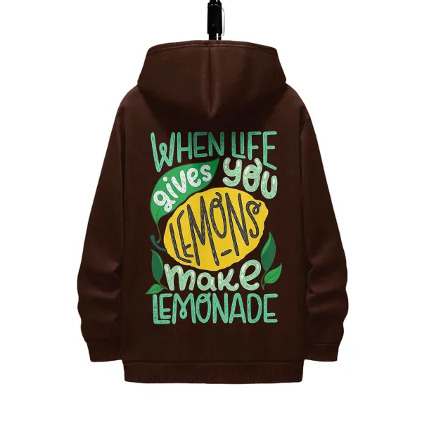 WHEN LIFE GIVES YOU LEMONES MAKE LEMONADE PATTERN PRINTED HOODIE