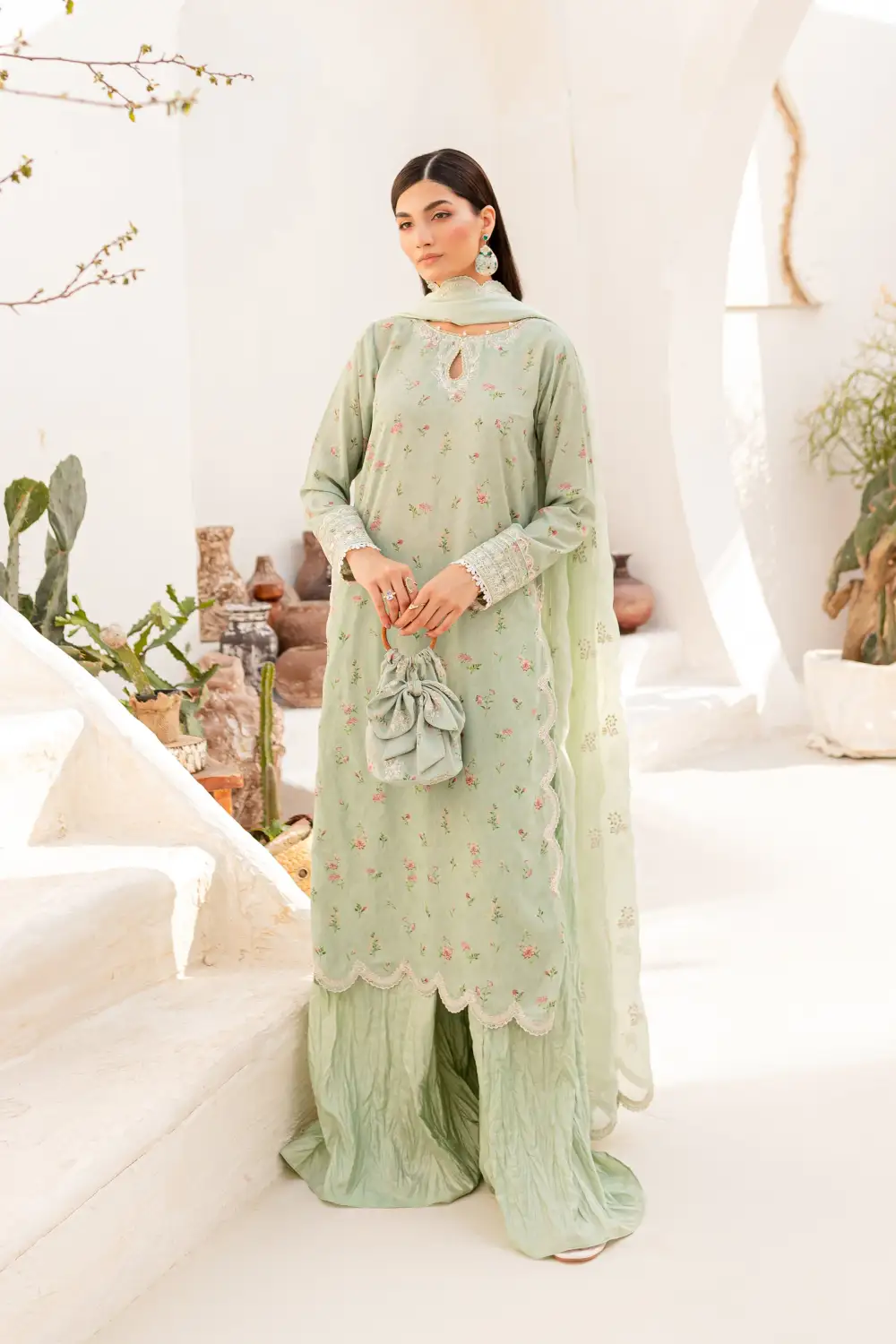 Roya 3Pc - Embroidered Luxe PRET