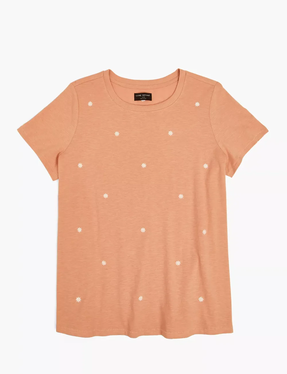 Modern Crew-Neck Daisy Embroidery Graphic Tee