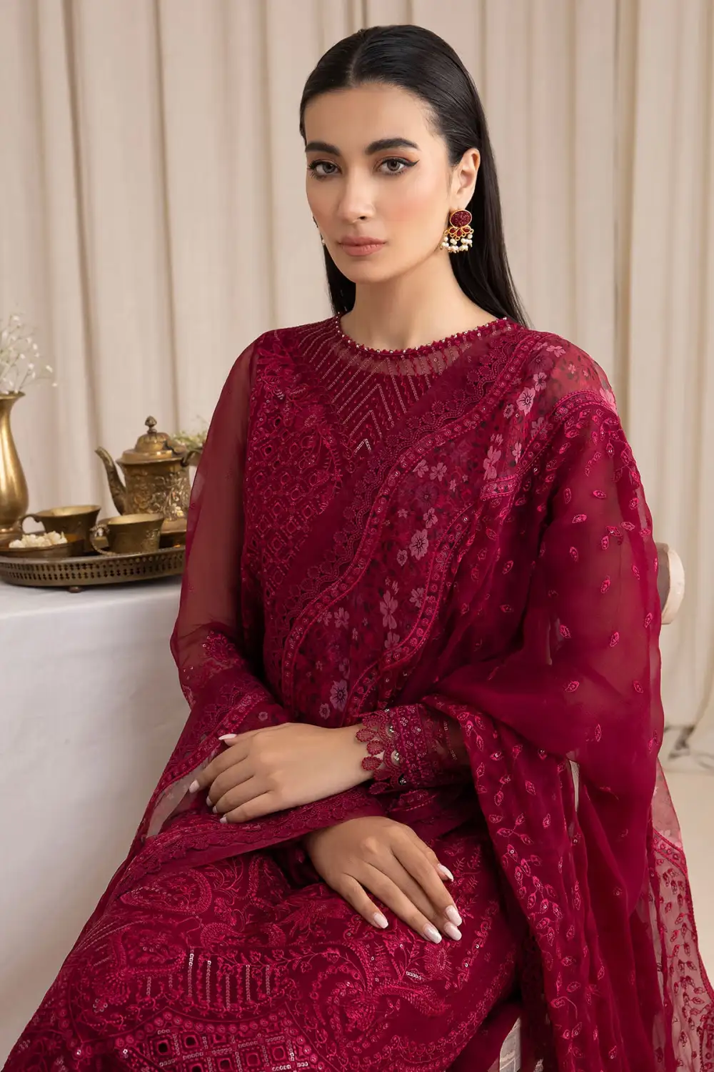 EMBROIDERED CHIFFON SETS