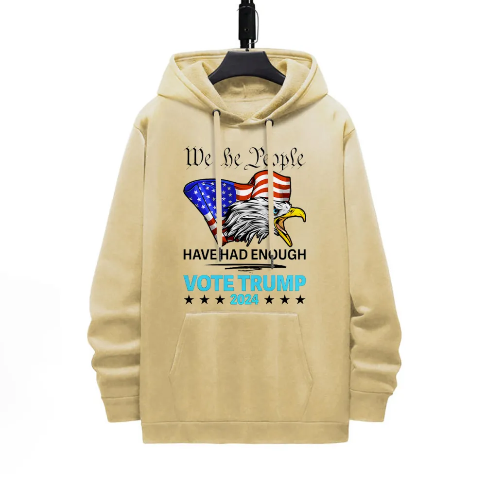 WE THE PPL HAVE HAD ENOUGH PATTERN PRINTED HOODIE