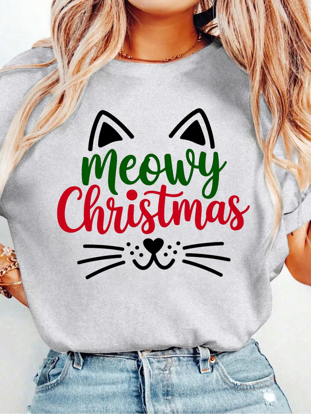 Kitty Santa Lady T-shirt