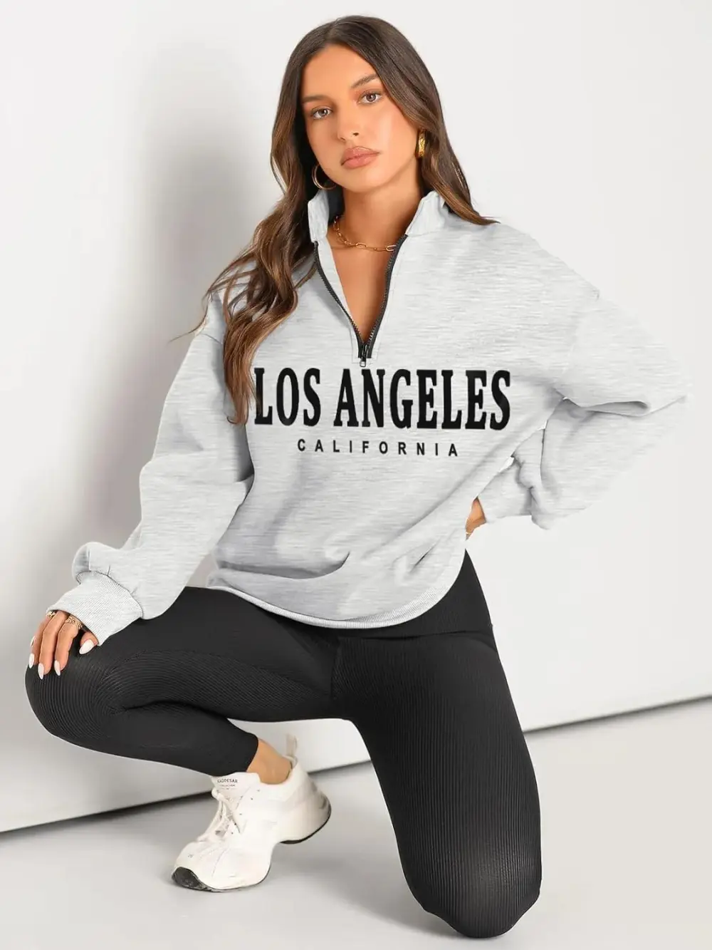 Oversized Sweatshirts Half Zip Pullover Long Sleeve