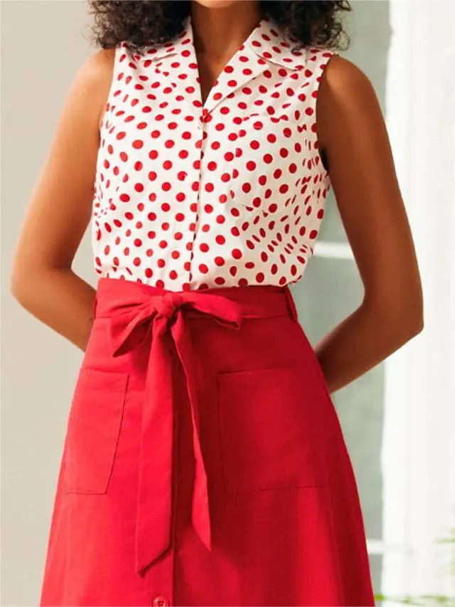 Polka Dots Printed Casual Tops