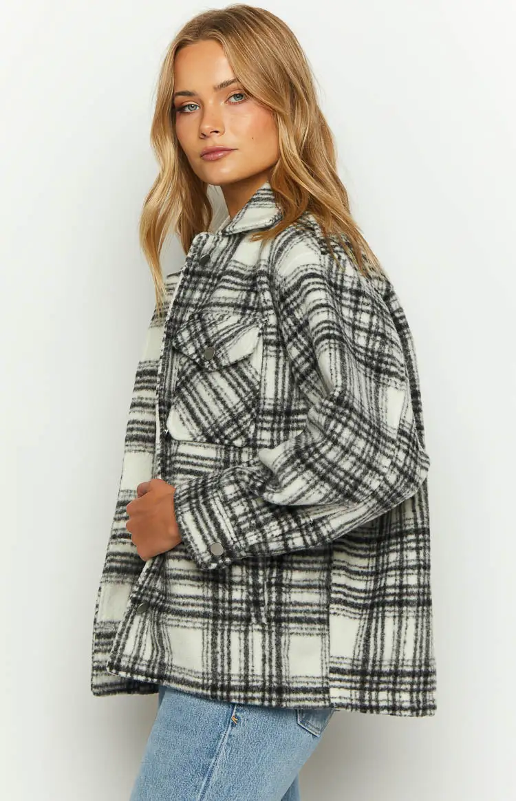 Orson Fleece Black and White Check Jacket