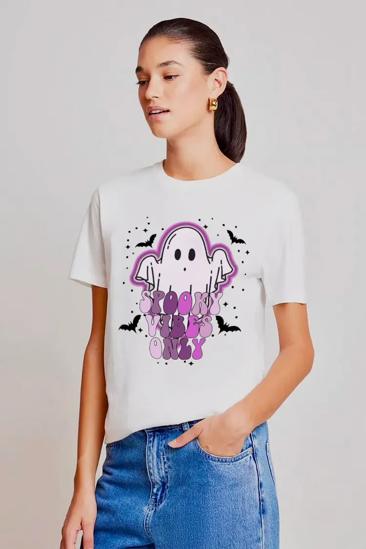 Women's Pumpkin English Halloween Printed T-shirt