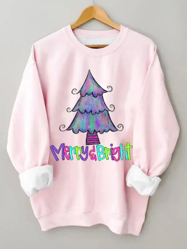 Women's Merry And Bright   Tree Casual Sweatshirt