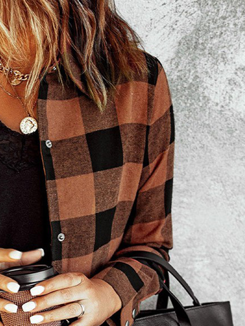 Casual retro contrast plaid jacket