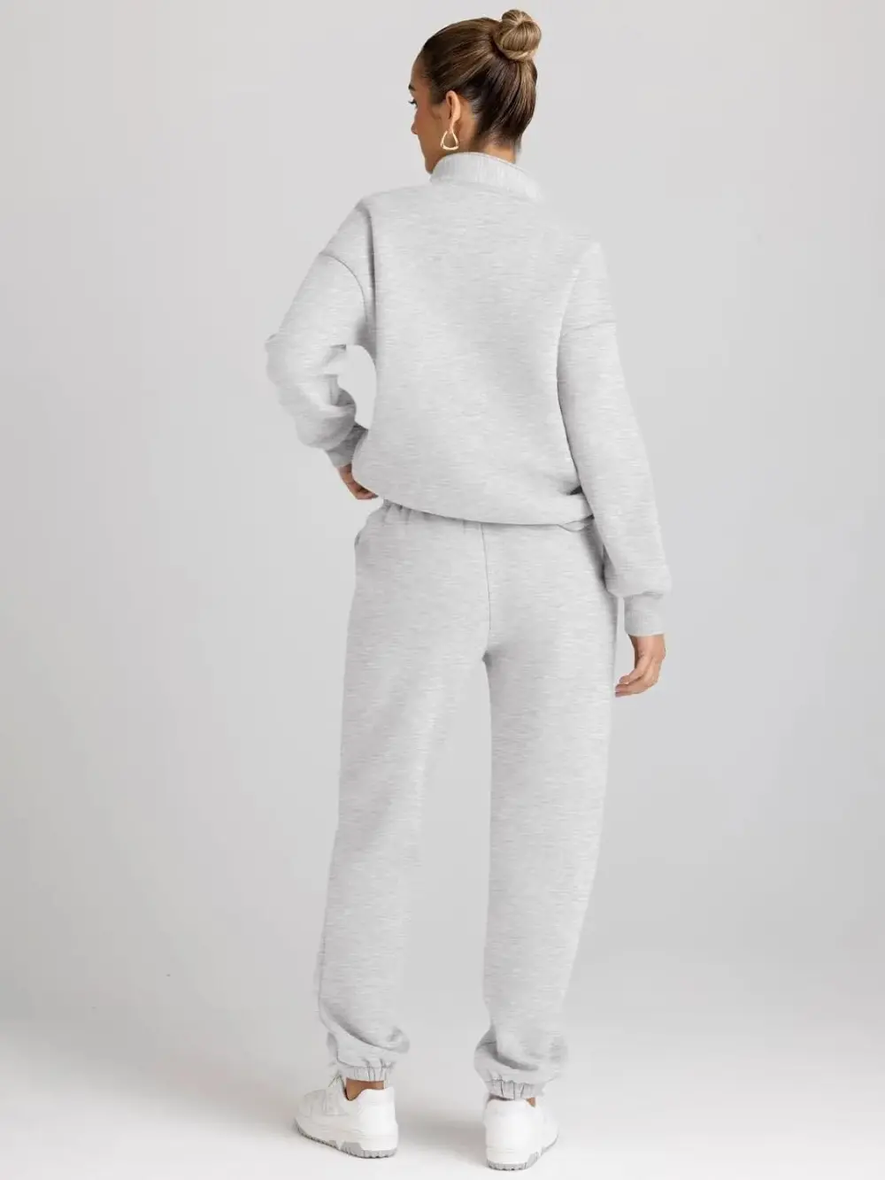 2 Piece Sweatsuits Long Sleeve Half Zip Pullover and Baggy Sweatpants