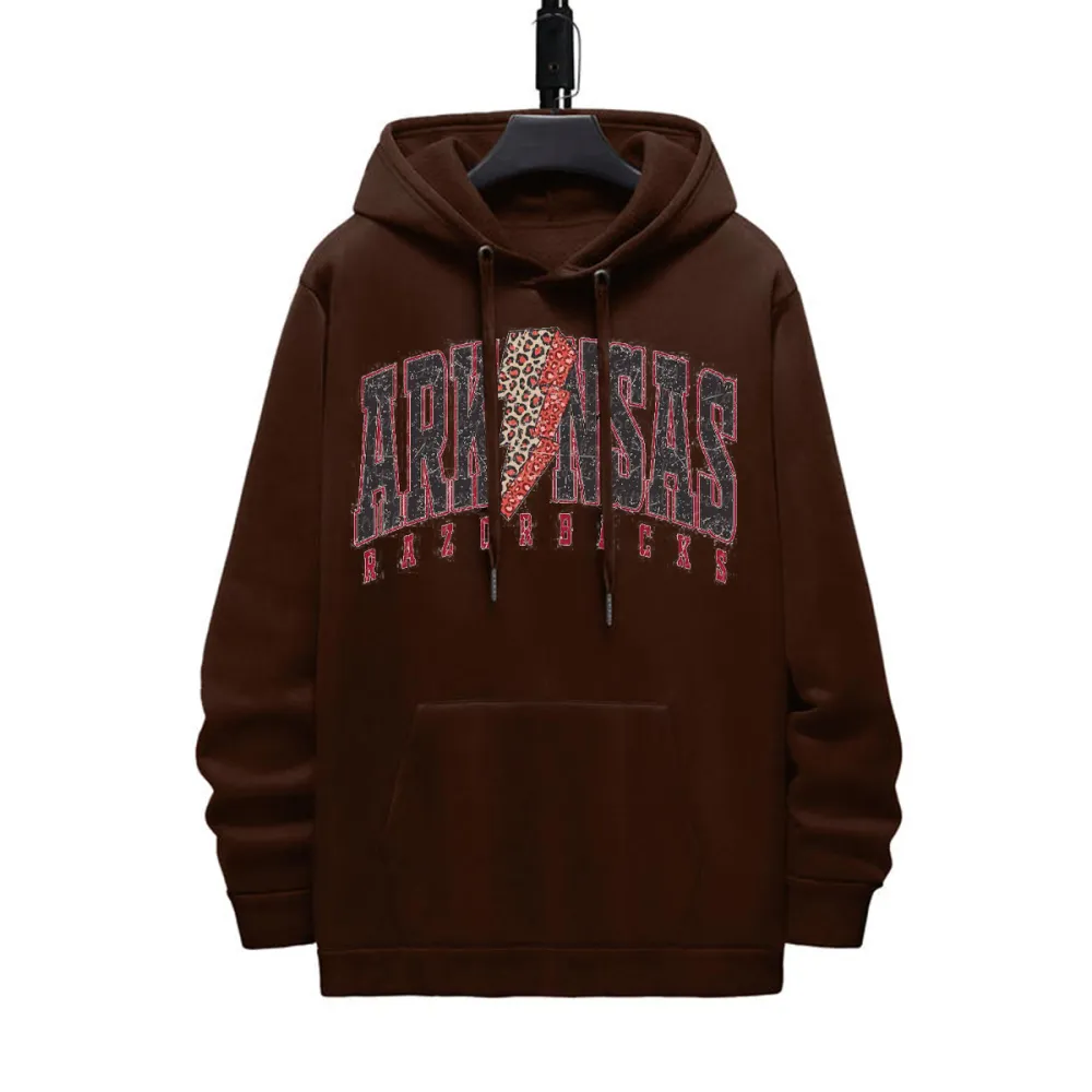 Retro Distressed Print Hoodie