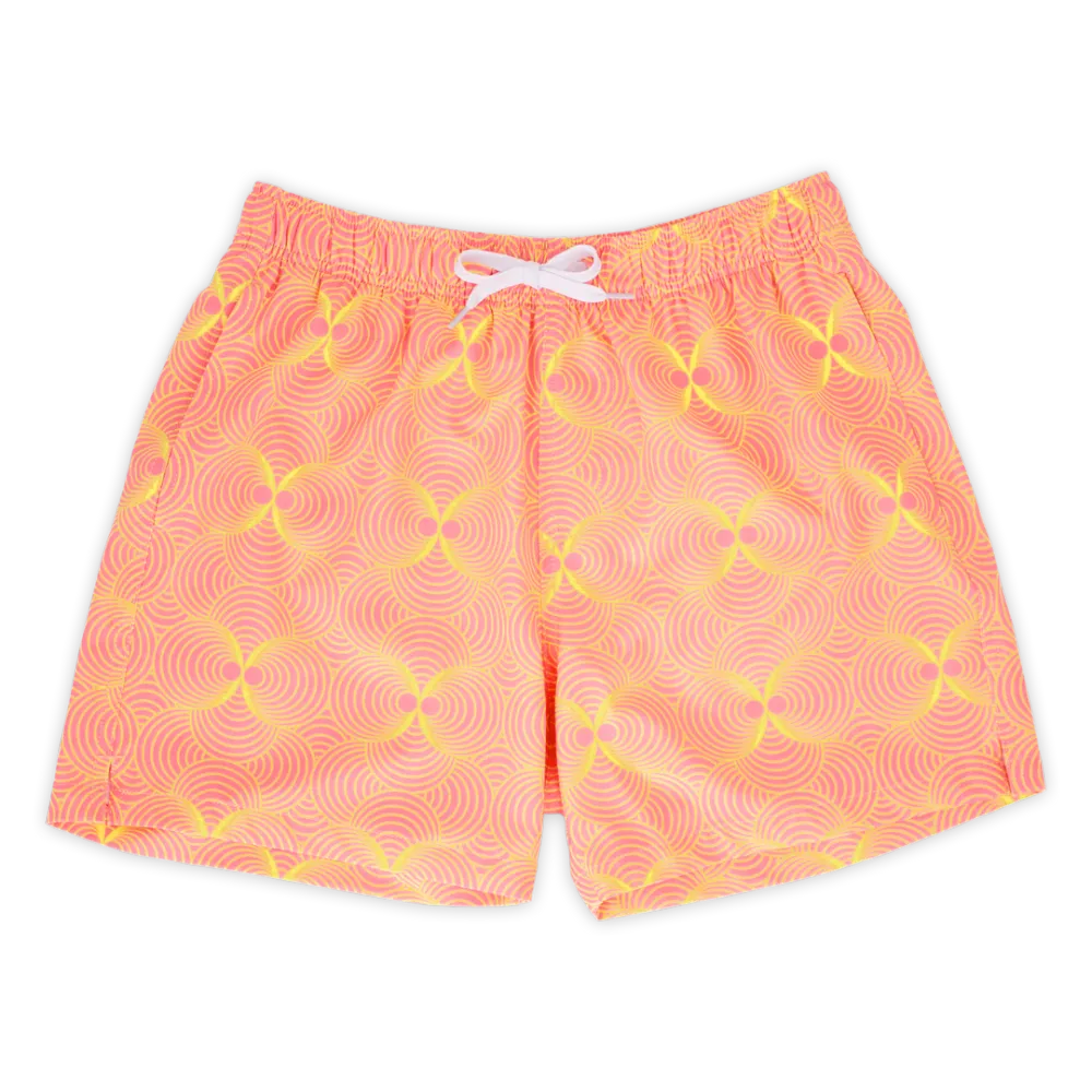 Art Graphic Print Swim-Reddish Orange