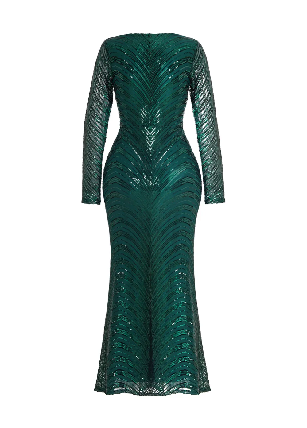 Sequin Round Neck Blackish Green Maxi Bodycon Dress