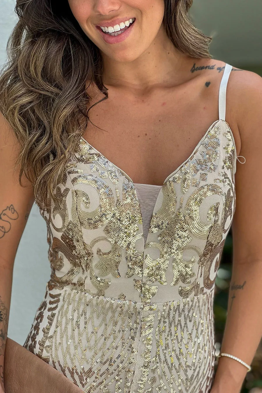 Gold Sequined Jumpsuit