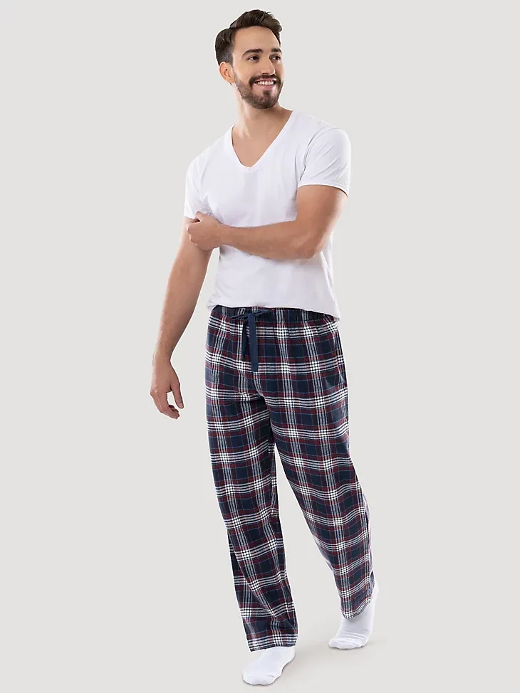 MEN'S FLANNEL PLAID PAJAMA PANT IN DARK SAPPHIRE