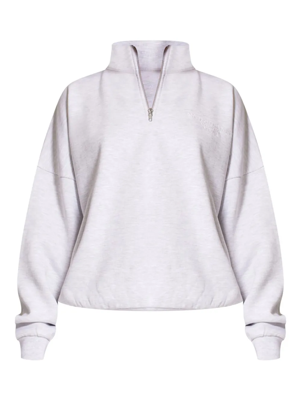 Ash Grey Premium High Neck Quarter Zip Oversized Sweatshirt