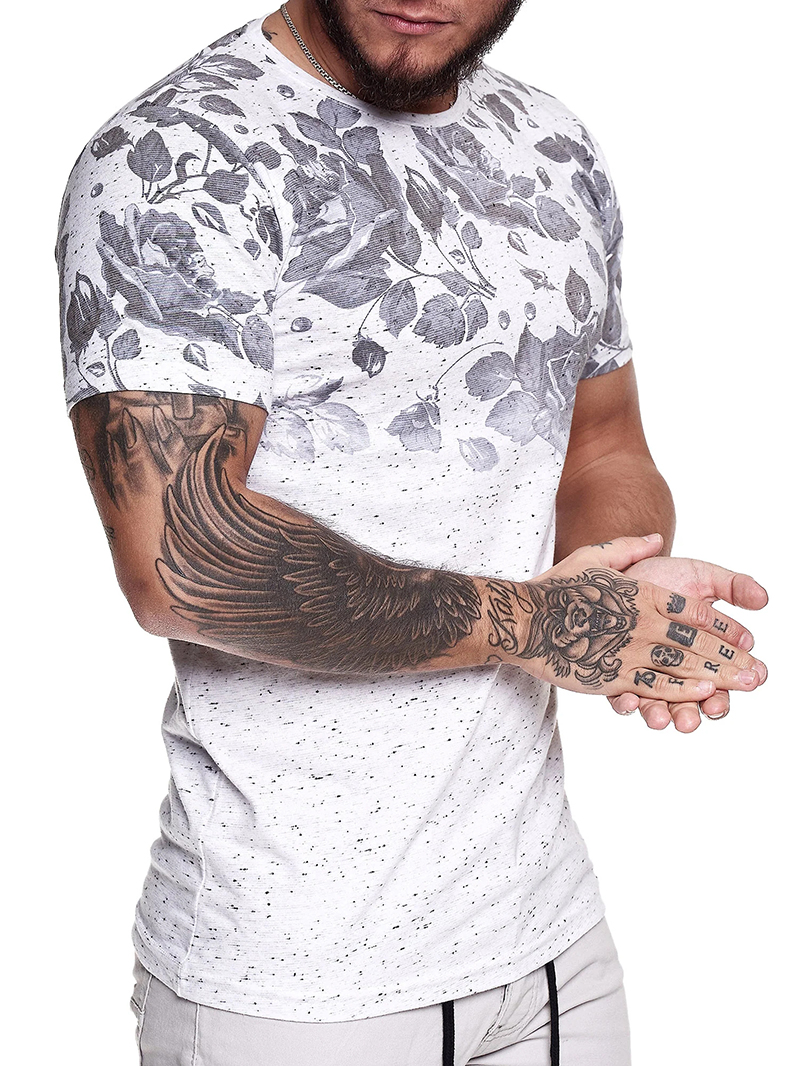 Men's casual pattern short sleeved T-shirt