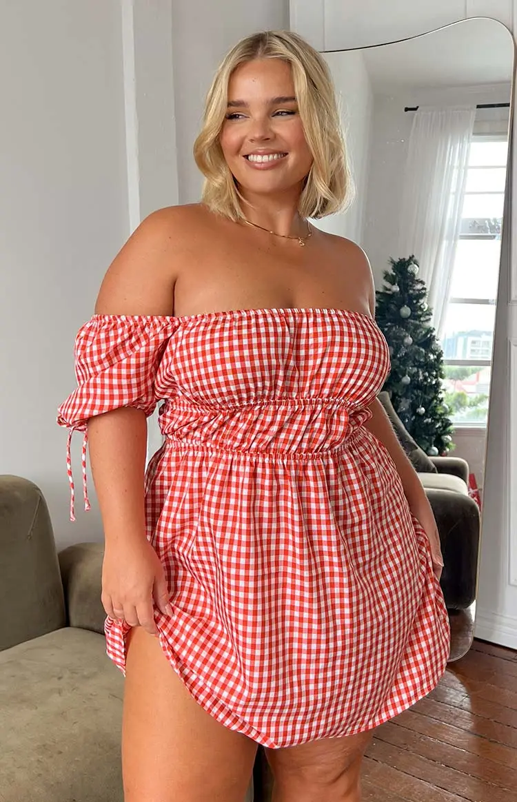 I'm Yours Red Gingham Mini Dress