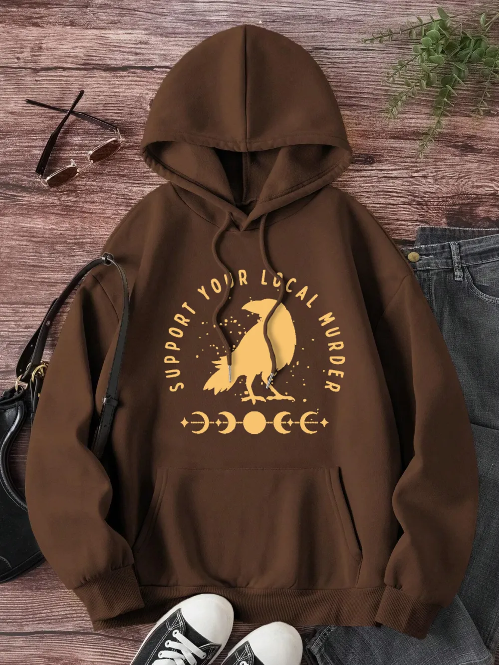 SUPPORT YOUR LOCAL MURDER  women's fashion hoodie