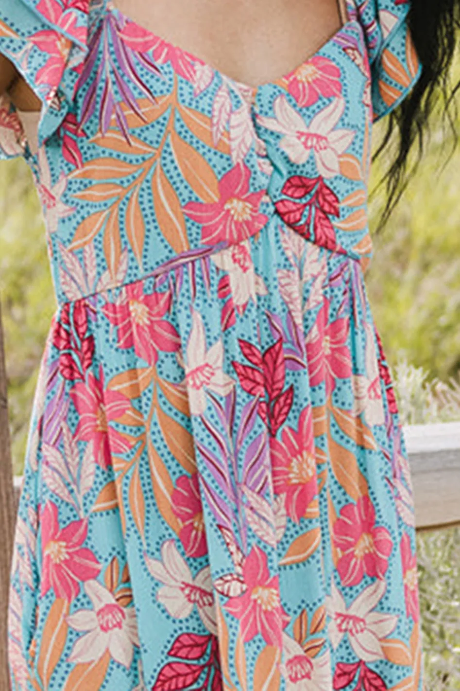 SKIPPER TROPICAL MIDI DRESS