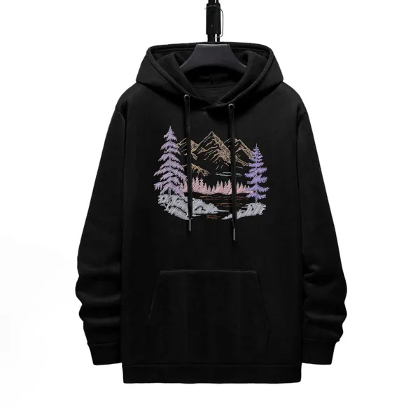 LAKER N TREE PATTERN PRINTED HOODIE