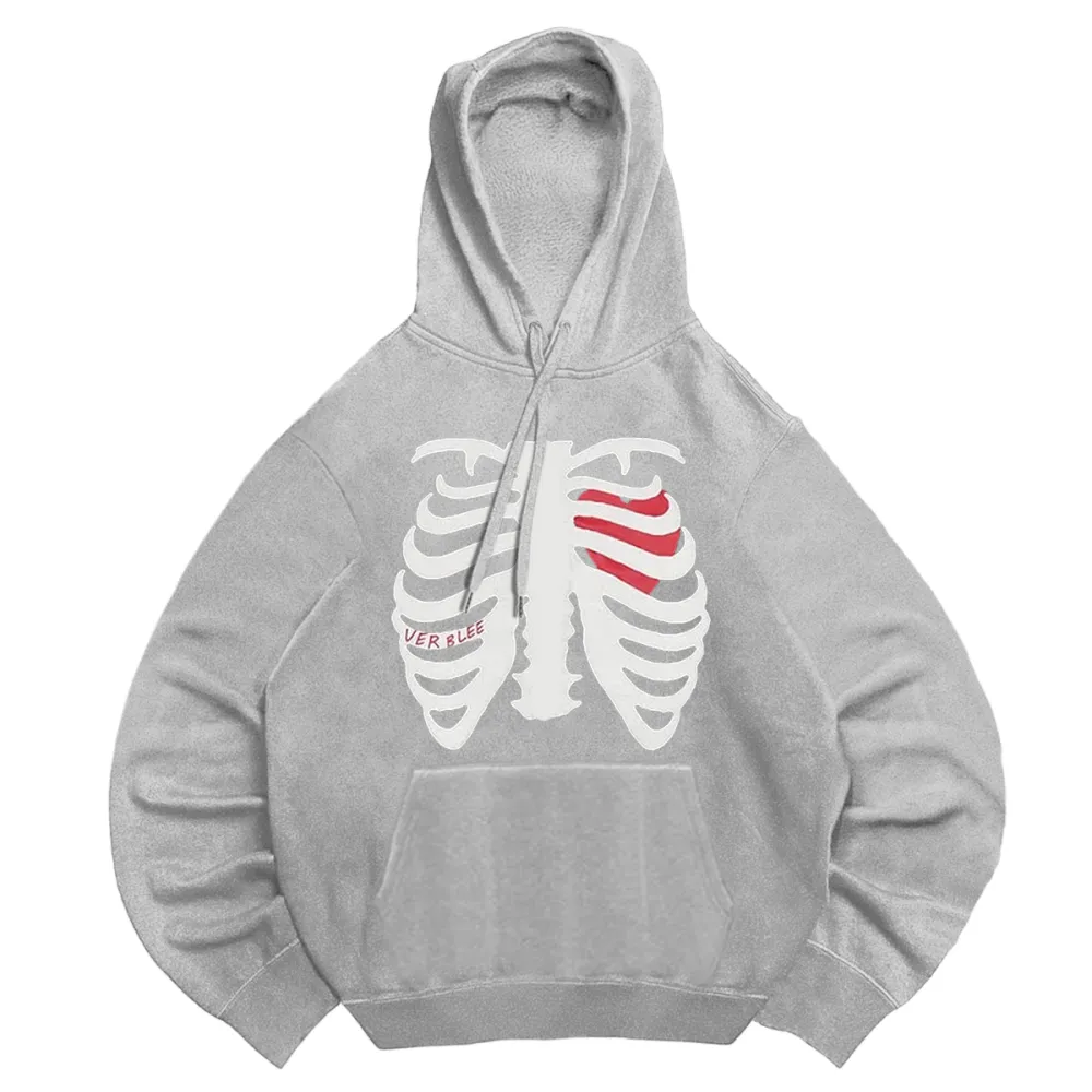 skeleton heart hooded sweatshirt