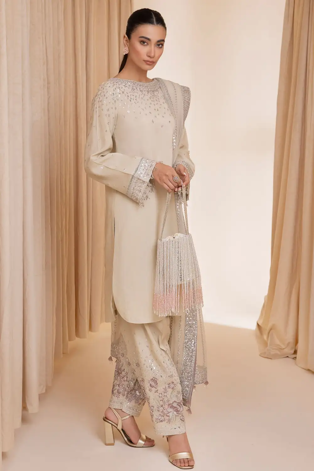 EMBROIDERED RAW SILK SETS