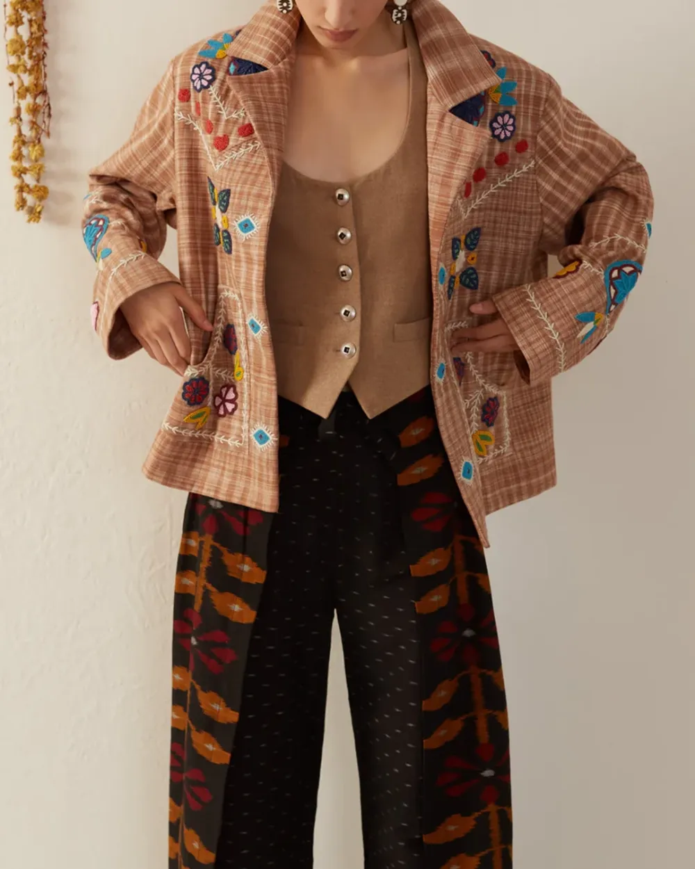 Western Tan Embroidered Jacket