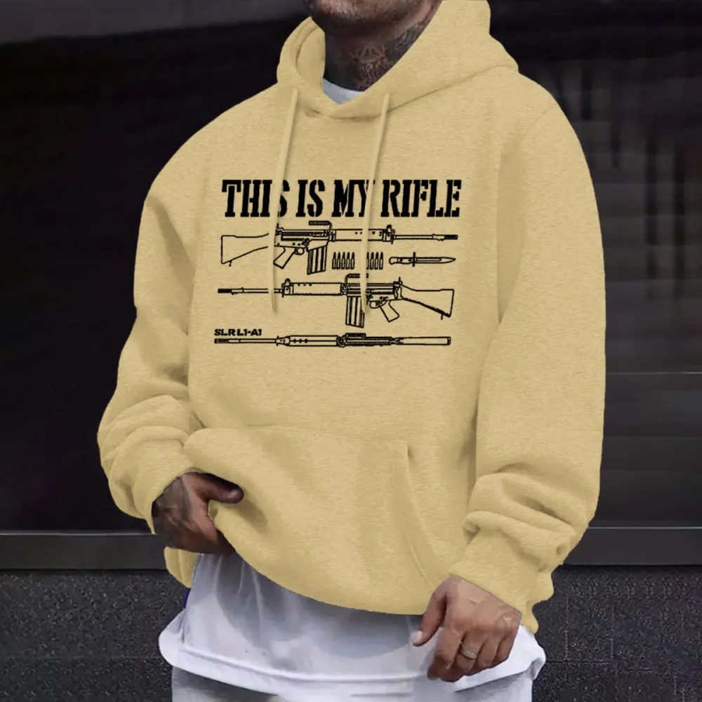 Mens This Is My Rifle Hoodie,Long Sleeve, Size S-3XL