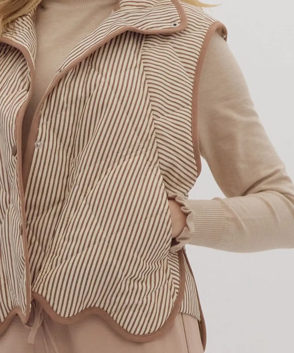 Stripe Vest - Brown