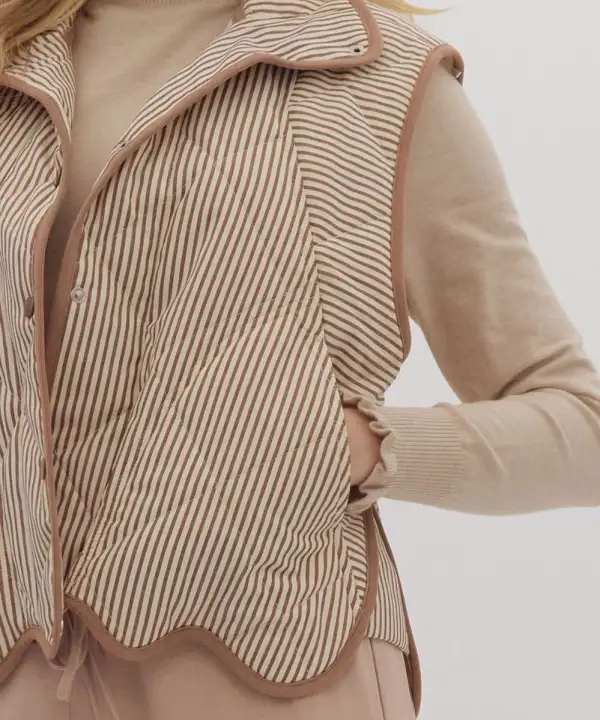 Stripe Vest - Brown