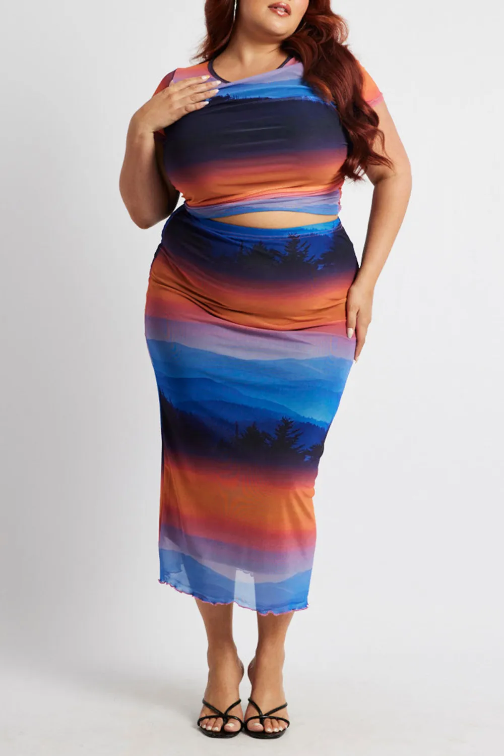 Multi abstract mesh connected landscape skirt