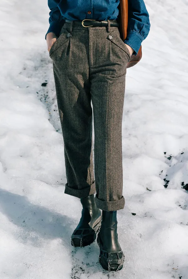 Reign Wool Pants - Brownstone