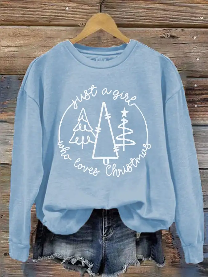 Women's Just A Girl Who Loves Christmas Sweatshirt