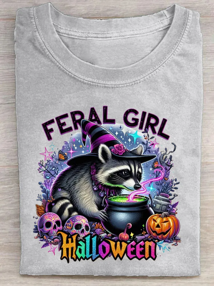 Fun Raccoon Halloween Graphic T-shirt