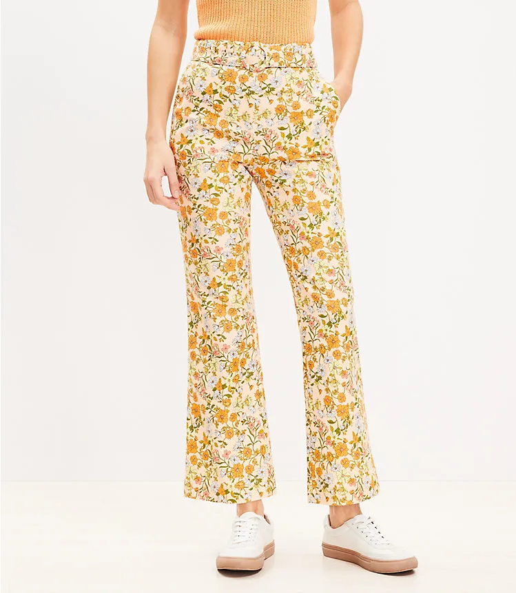 Belted Sutton Kick Crop Pants in Floral