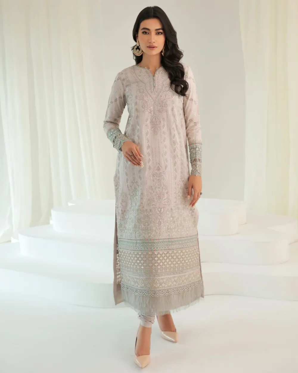 Embroidered Raw Silk Sets