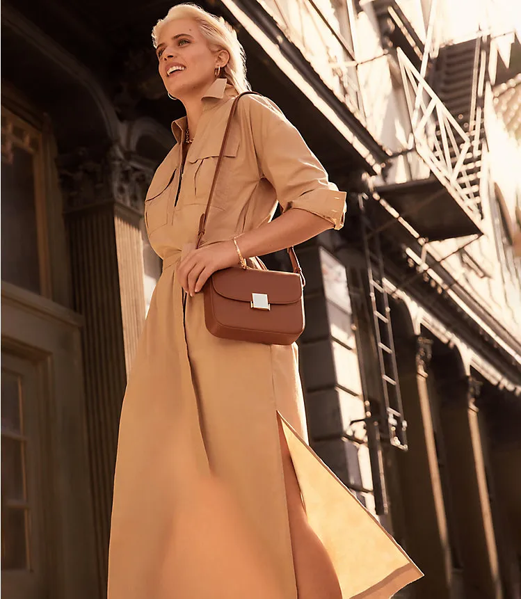 Belted Pocket Midi Shirtdress