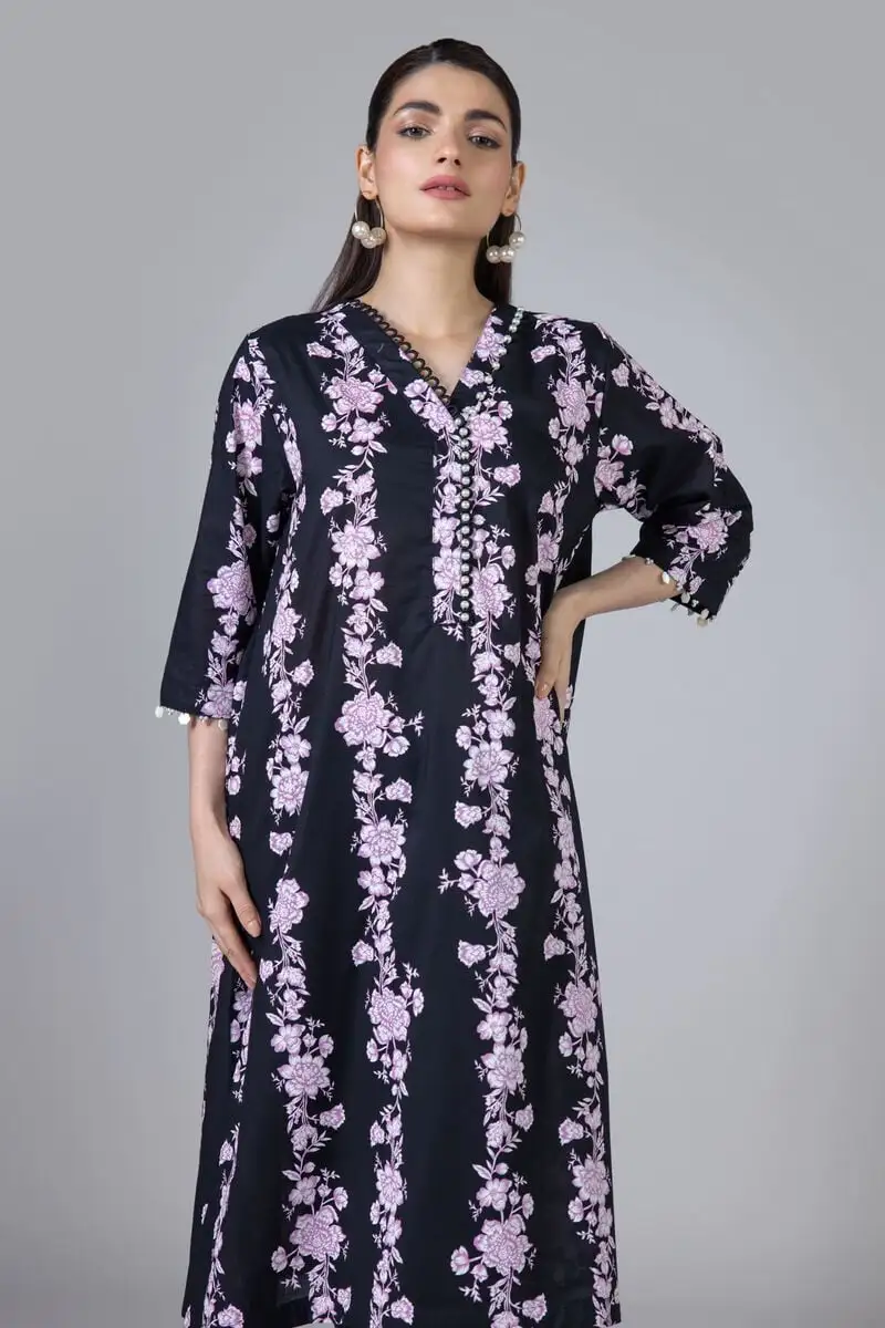 3 Piece Kurta Embroidered | Dupatta& Bottom & Tops | Color Purple