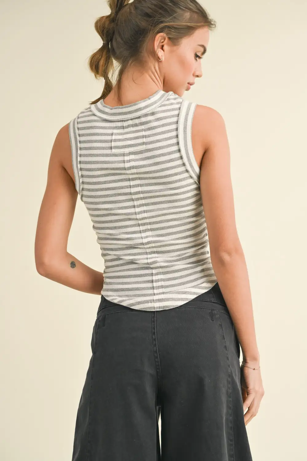 Stripe Pattern Ribbon Top