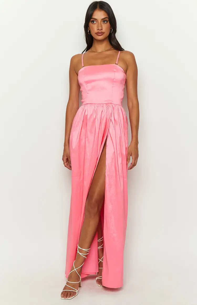 Sunnie Pink Strapless Maxi Dress