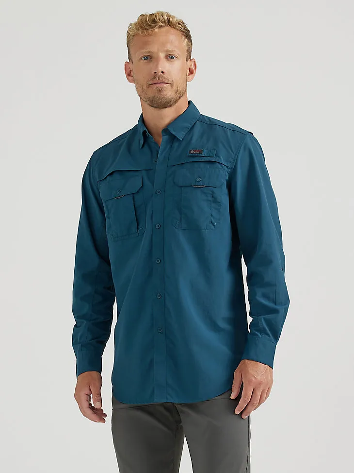 ATG BY WRANGLER™ MEN'S ANGLER LONG SLEEVE SHIRT IN TRADEWINDS