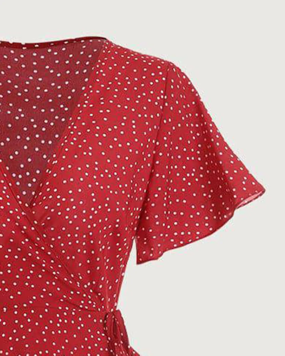 Red Polka Dot Short Sleeve Dress