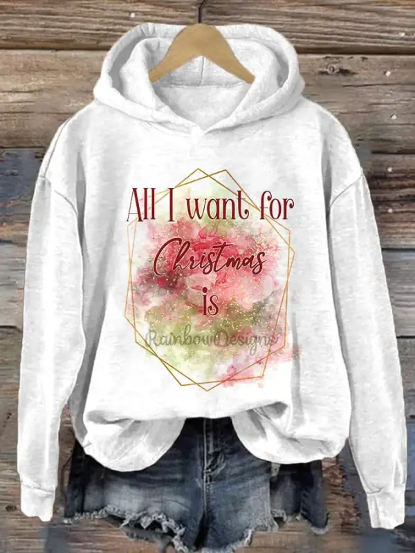 Women's Christmas Red Casual Print Sweatshirt