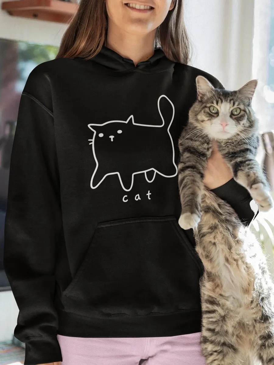 Cat Hoodie / Unique Hoodie, Funny Cat Hoodie, Don't Care Hoodie, Humour Gifts, Unique Present